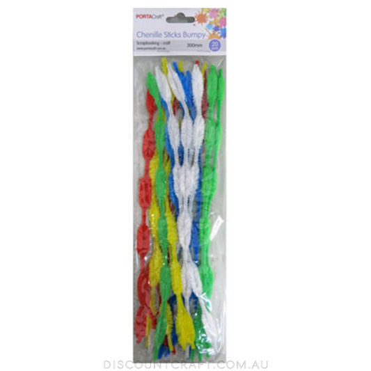 Chenille Stems Bumpy 20pc - Bright Mix