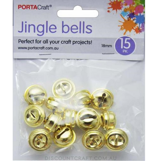 Jingle Bells 18mm 15pc - Gold