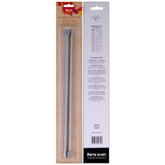 Knitting Needles 35cm x 5.00mm 2pk Teflon Coat