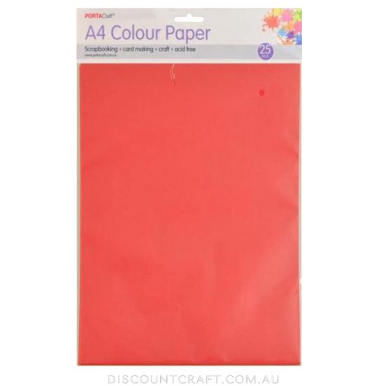 A4 Paper 80gsm 25pk - Bright Red