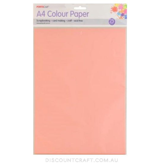 A4 Paper 80gsm 25pk - Peach Pink