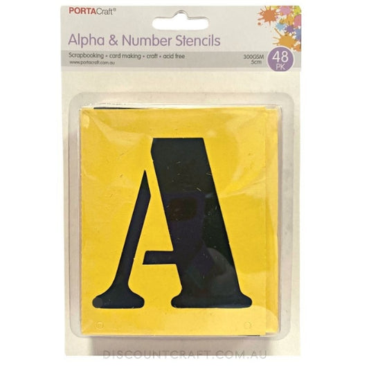 Alpha Number Stencils 300gsm 48pc - 50mm