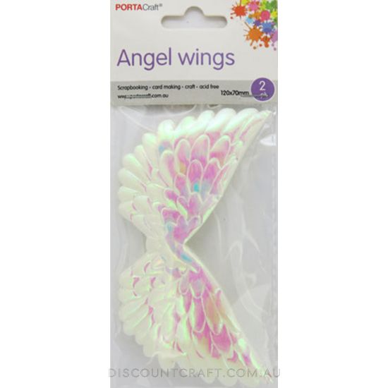 Puffy Angel Wings 120x70mm 2pk - Iridescent