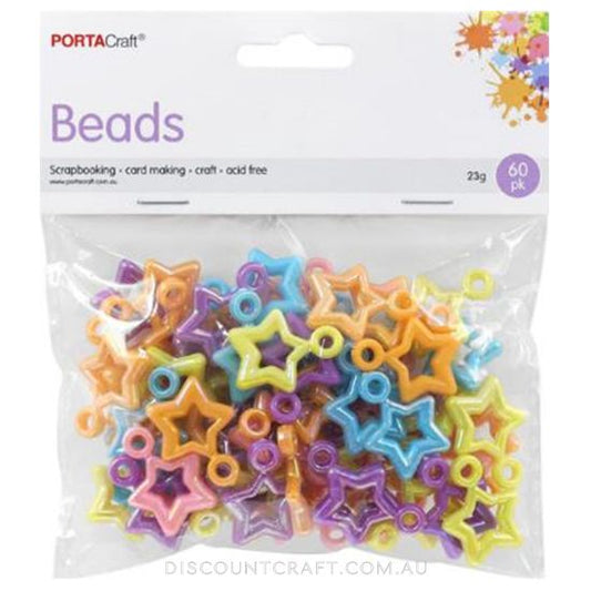 Iridescent Star Beading Pendants 60pk - Assorted Colours