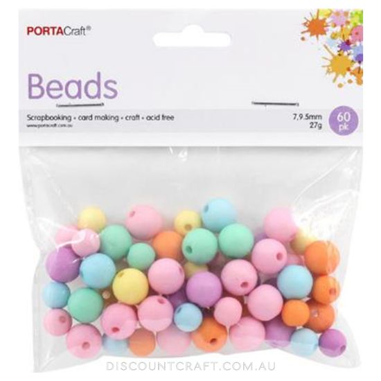Round Matte Multicolour Beads 7 & 10mm 60pk