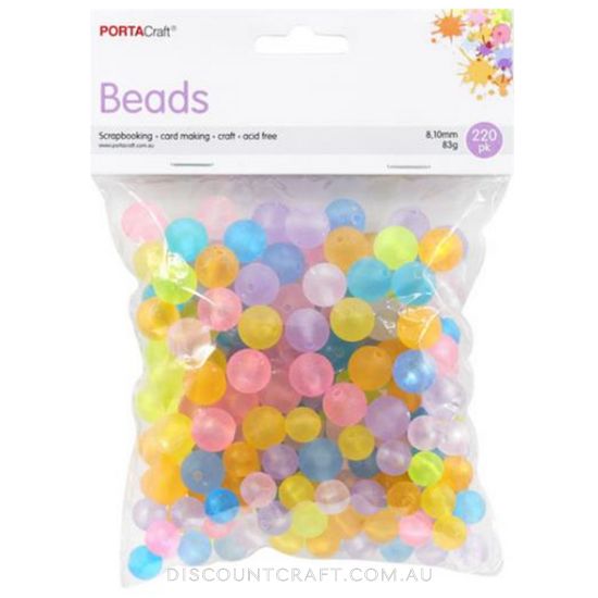 Round Frosted Pastel Beads 8mm & 10mm 220pk