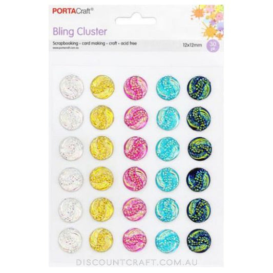 Bling Cluster 12mm 30pk - Rainbow