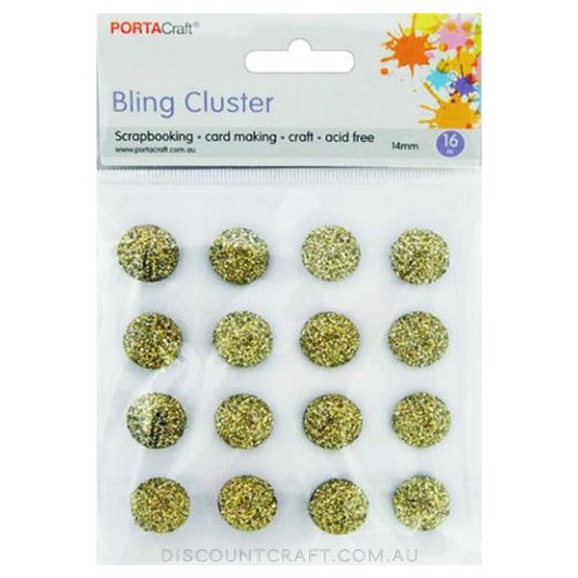 Bling Cluster 14mm 16pc - Gold