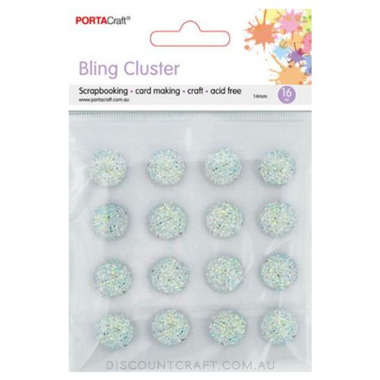 Bling Cluster 14mm 16pc - Pearl