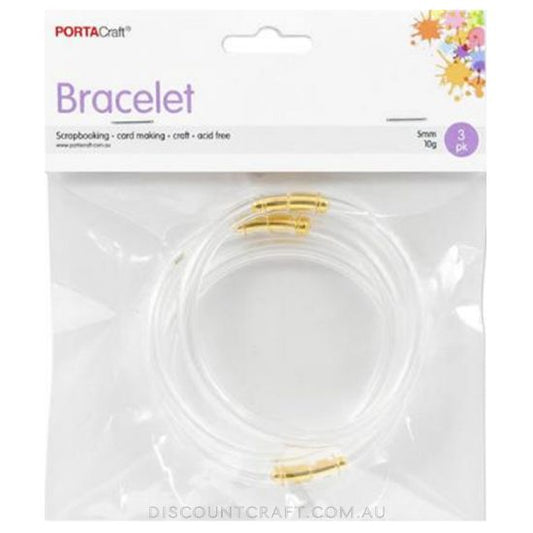Hollow Clear Bracelets 60mm 3pk
