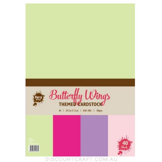 Colour Block Card A4 40pk - Butterfly Wings