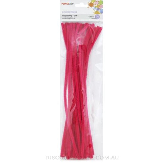 Chenille Stems 6mm 50pc - Fuchsia