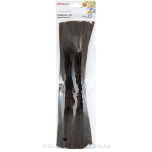 Chenille Stems 6mm 50pc - Brown