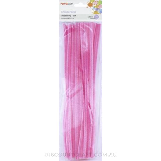 Chenille Stems 6mm 50pc - Hot Pink