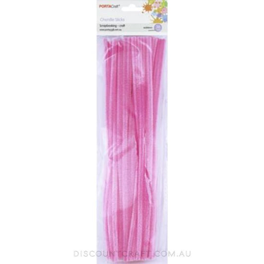 Chenille Stems 6mm 50pc - Hot Pink