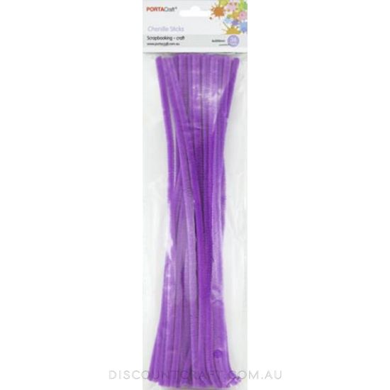 Chenille Stems 6mm 50pc - Purple