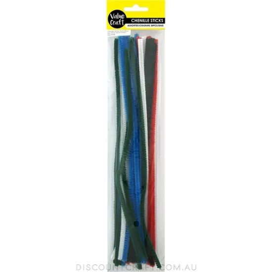 Chenille Sticks - 6mm Dark Colour Mix 60pk