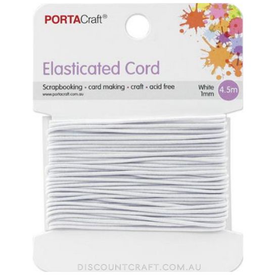 Elastic Cord 1mm 4.5meter - White