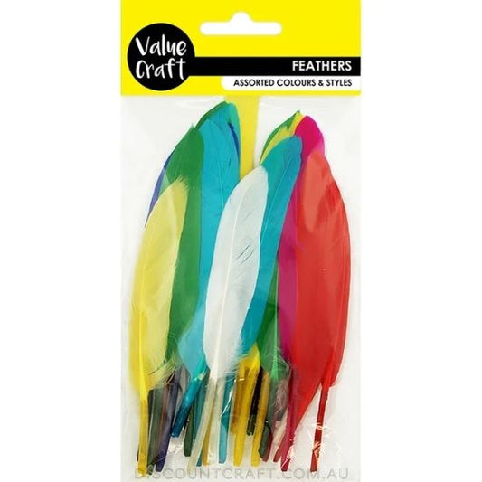 Craft Feathers - Assorted Bright Colours 6g