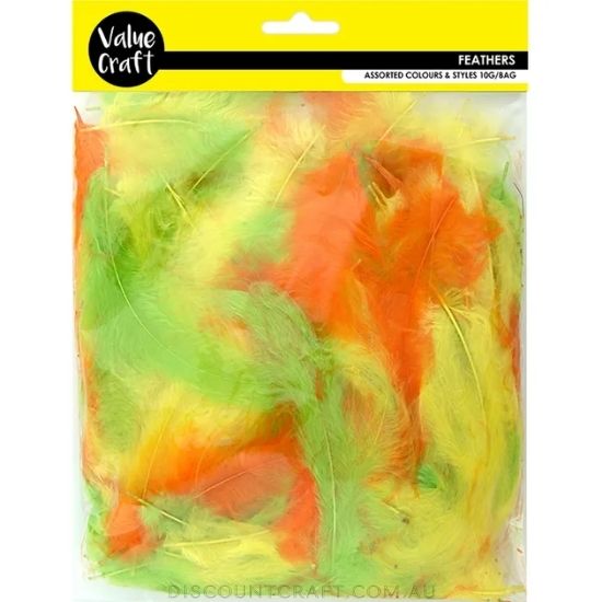 Craft Feathers - Yellow, Lime & Orange 10g