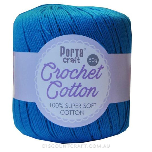 Crochet Cotton 50g 145m 3ply - Cornflower Blue