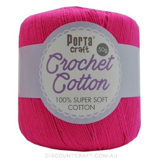 Crochet Cotton 50g 145m 3ply - Fuchsia