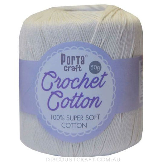 Crochet Cotton 50g 145m 3ply - Ivory