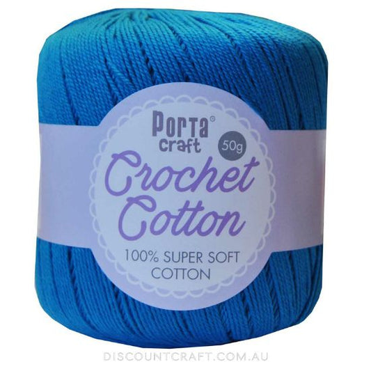 Crochet Cotton 50g 145m 3ply - Lagoon Blue