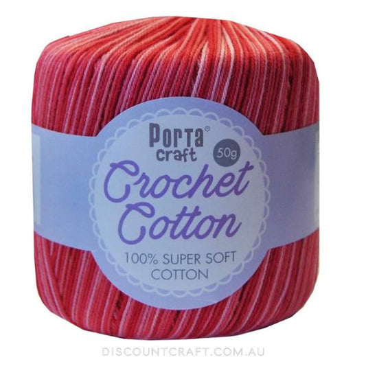 Crochet Cotton 50g 145m 3ply - Variegated Berries