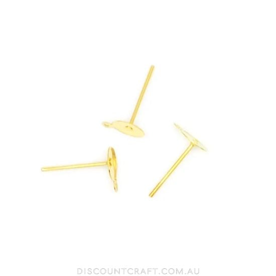 Earring Post with Hole 30pk - Gold