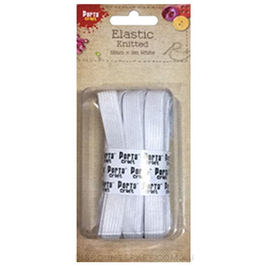 Knitted Elastic 12mm x 5 meters - White