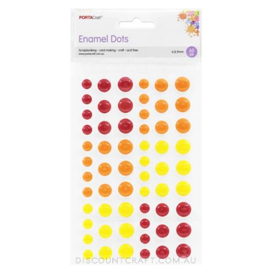 Enamel Dots 6mm, 8mm & 9mm 60pk - Sunrise