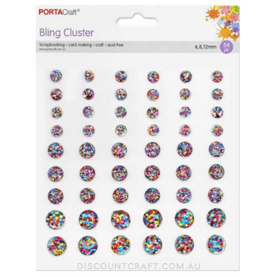 Enamel Gems 6,8 & 12mm 54pk - Glitter Flecks