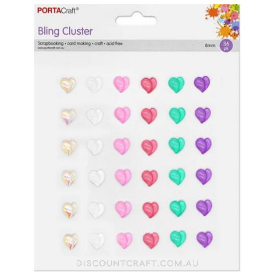 Enamel Gems 8mm 36pk - Unicorn Hearts