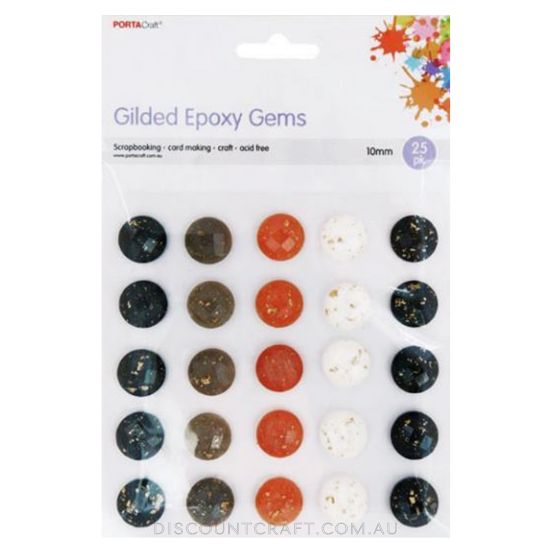 Epoxy Gilded Gems 10mm 25pk