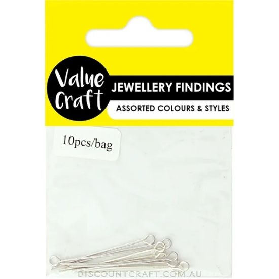 Eye Pins 35mm 10pk - Silver