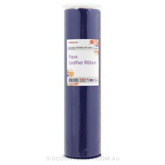 Faux Leather Vinyl Roll- Dark Blue
