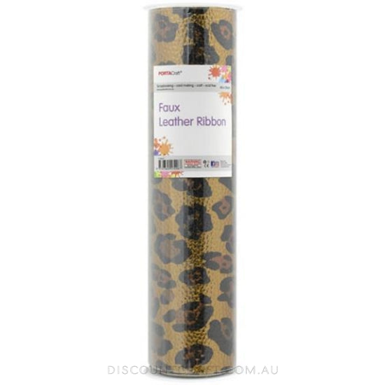 Faux Leather Vinyl Roll- Gold Leopard