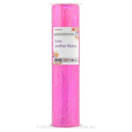 Faux Leather Vinyl Roll- Holographic Hot Pink