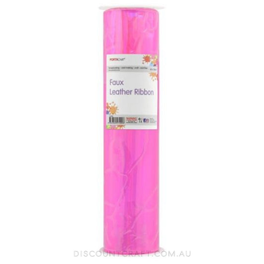 Faux Leather Vinyl Roll- Holographic Hot Pink