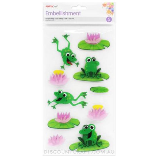 Frog Pond Transparent Embellishments - 10pk