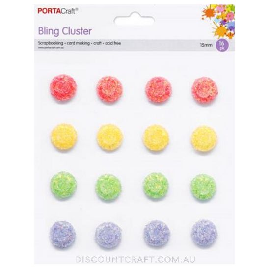 Frosted Gems 15mm 16pk - Rainbow