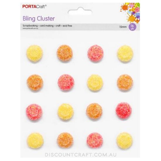 Frosted Gems 15mm 16pk - Sunset