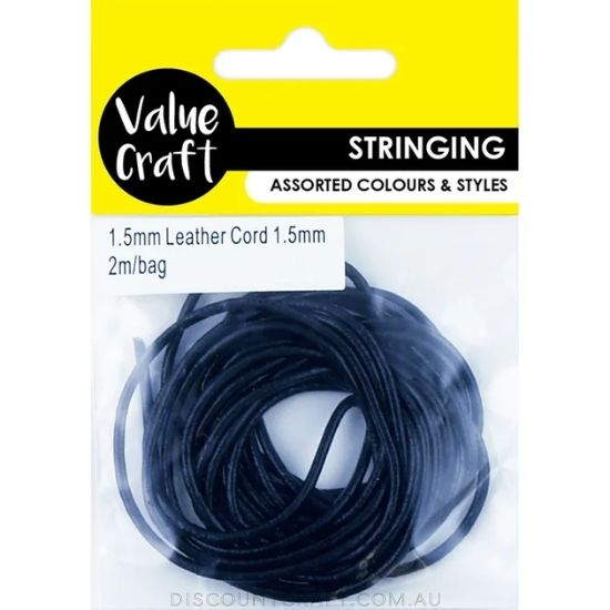 Leather Cord 1.5mm 2m - Black