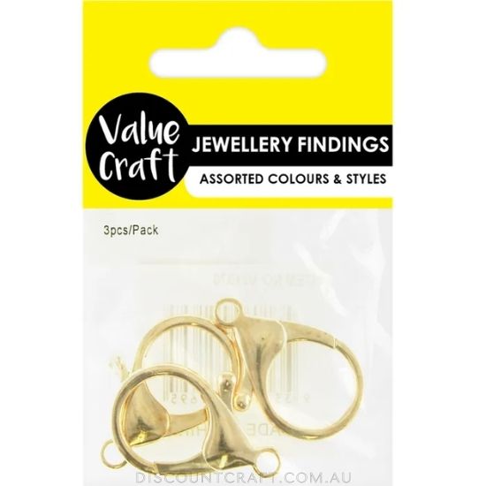 Giant Lobster Clasps 3pk - Gold