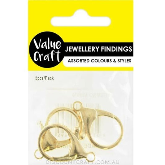 Giant Lobster Clasps 3pk - Gold