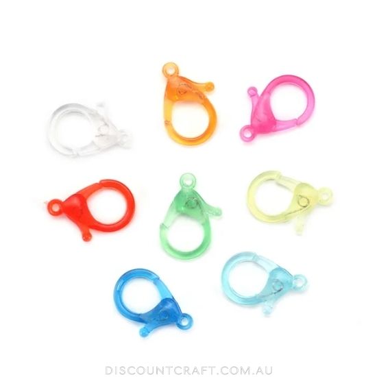 Plastic Mini Lobster Clasps 8pk - Assorted Colours