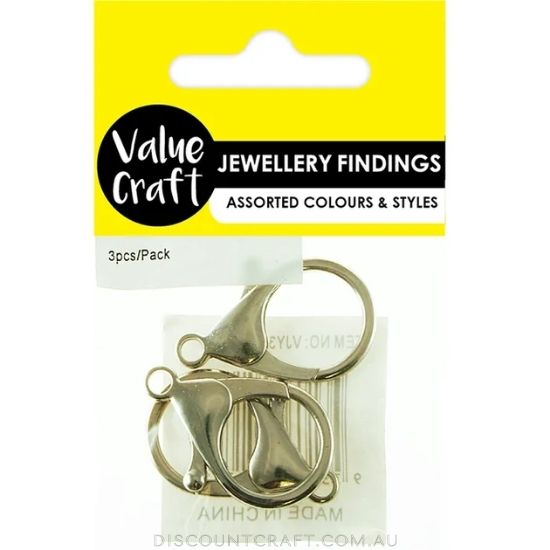 Giant Lobster Clasps 3pk - Silver