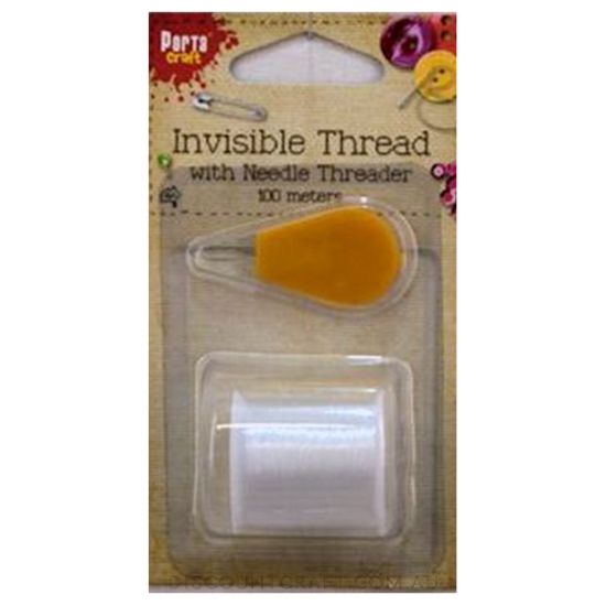 Invisible Thread 100m with Needle Threader - Discount Craft