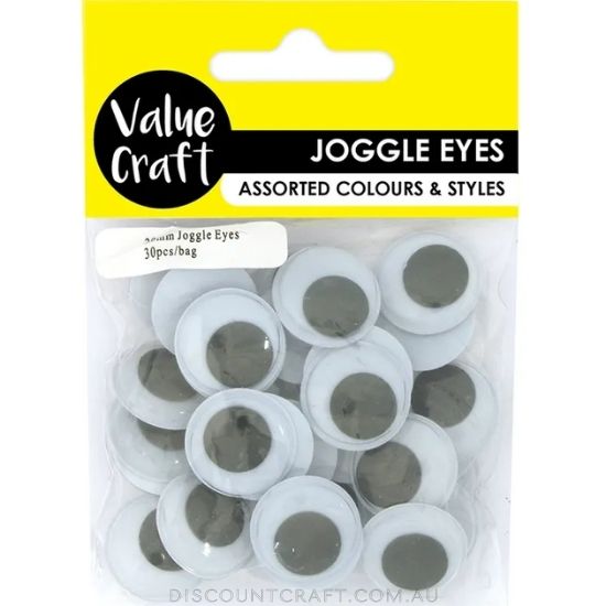 Joggle Eyes - 20mm Round Large 30pk
